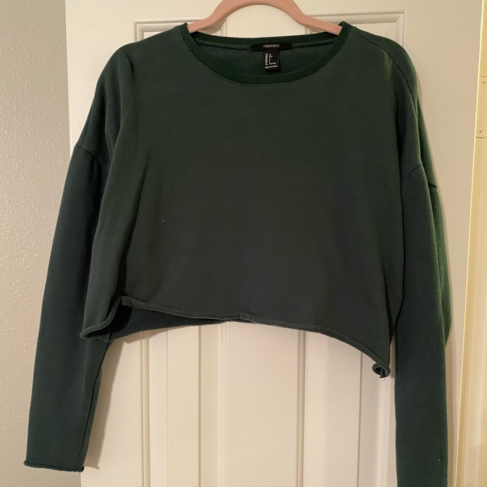 Forest green cropped sweater
